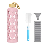Durable Glass Water Bottles with leakproof lid